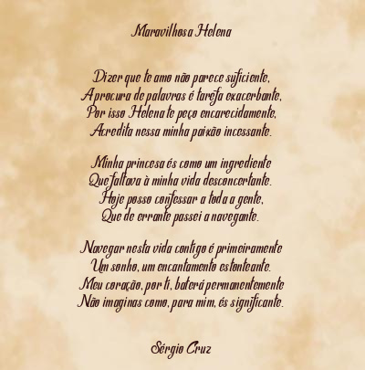 Le poème en image: Maravilhosa Helena
