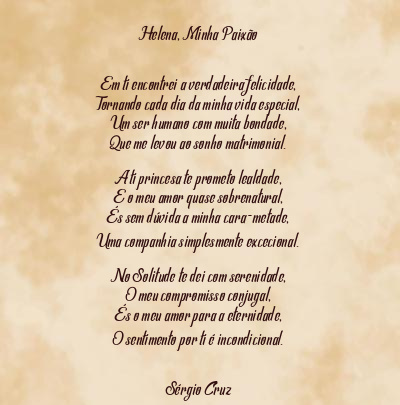 Le poème en image: Helena, Minha Paixão