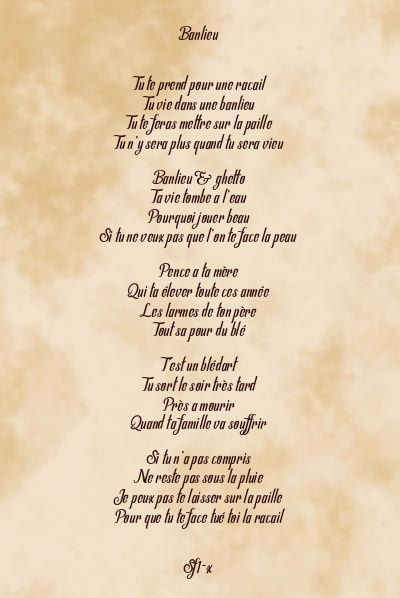 Le poème en image: Banlieu