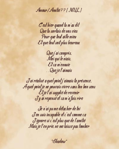 Le poème en image: Amour/Amitié ? ? [Nul]