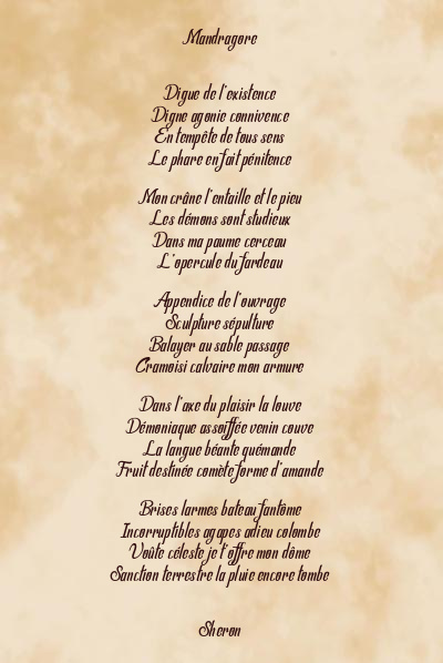 Le poème en image: Mandragore