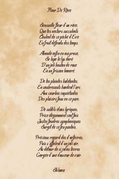 Le poème en image: Fleur De Rêve