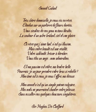 Le poème en image: Sonnet Galant