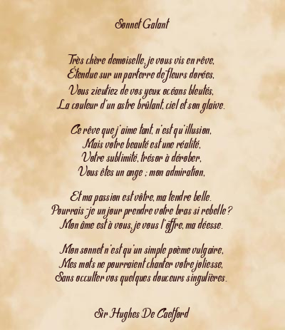 Le poème en image: Sonnet Galant