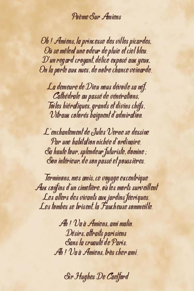Le poème en image: Poème Sur Amiens