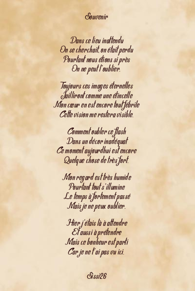 Le poème en image: Souvenir