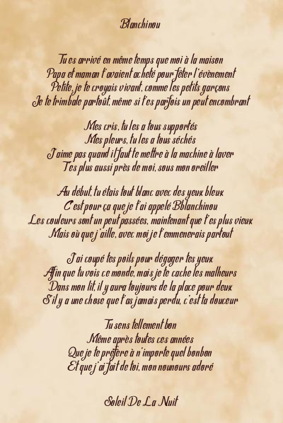 Le poème en image: Blanchinou