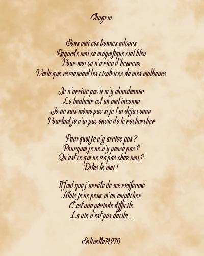 Le poème en image: Chagrin