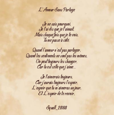 Le poème en image: L’amour Sans Partage