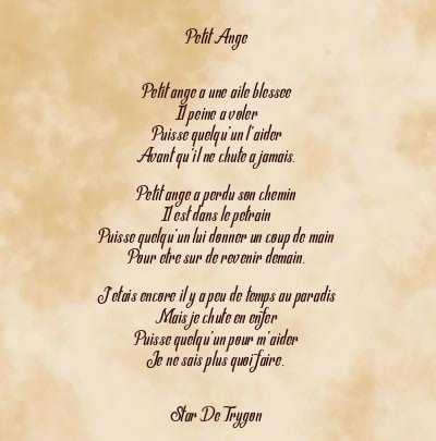 Le poème en image: Petit Ange