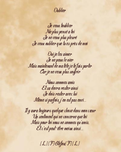 Le poème en image: Oublier