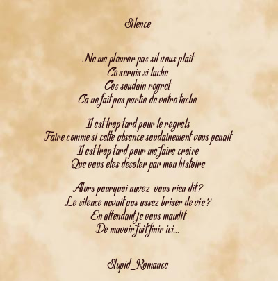 Le poème en image: Silence
