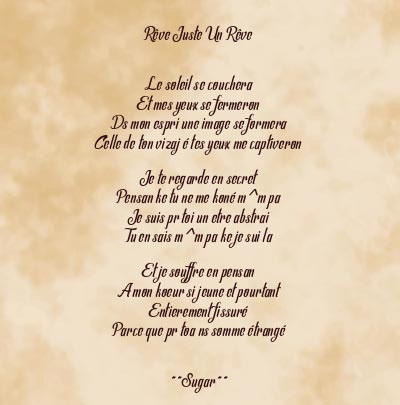 Le poème en image: Rêve Juste Un Rêve