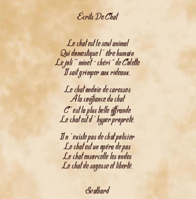 Le poème en image: Écrits De Chat
