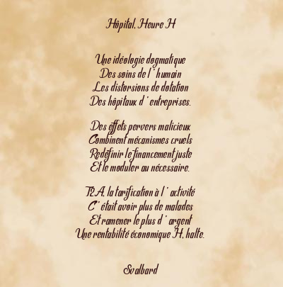 Le poème en image: Hôpital, Heure H