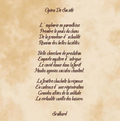 Le poème en image: Opéra De Société