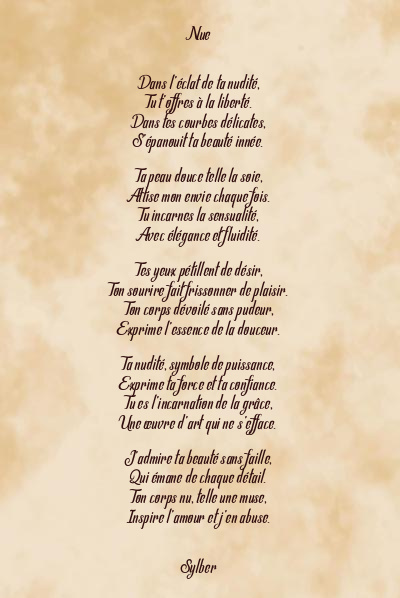 Le poème en image: Nue