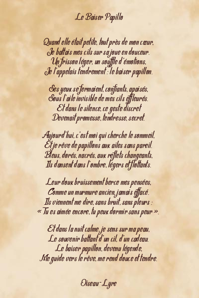 Le poème en image: Le Baiser Papillon