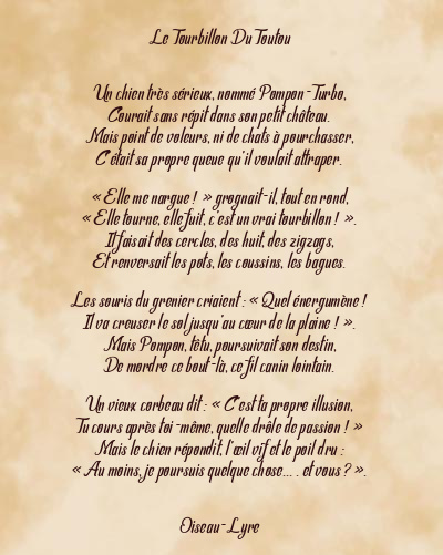 Le poème en image: Le Tourbillon Du Toutou