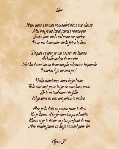 Le poème en image: Titre