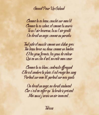 Le poème en image: Sonnet Pour Un Salaud