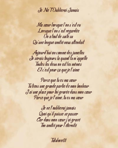 Le poème en image: Je Ne T’oublierai Jamais