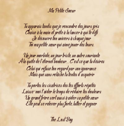 Le poème en image: Ma Petite Soeur