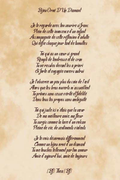 Le poème en image: Bijou Orné D’un Diamant