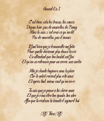 Le poème en image: Sonnet En I