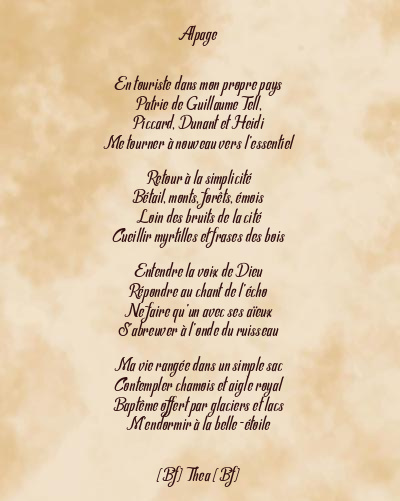 Le poème en image: Alpage