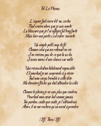 Le poème en image: Tel Le Phenix