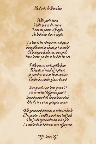 Le poème en image: Moutarde De Bénichon