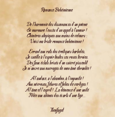 Le poème en image: Romance Bohémienne
