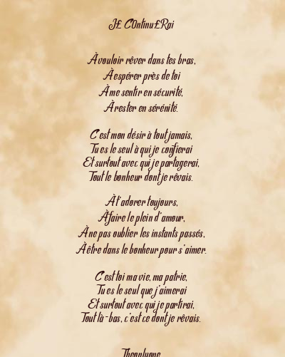 Le poème en image: J£ C0Ntinu£Rai