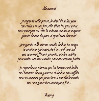 Le poème en image: Monument