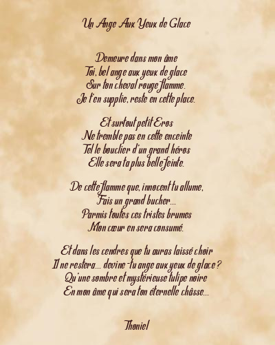Le poème en image: Un Ange Aux Yeux De Glace