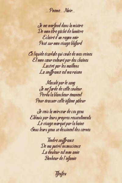 Le poème en image: … Poeme… Noir…