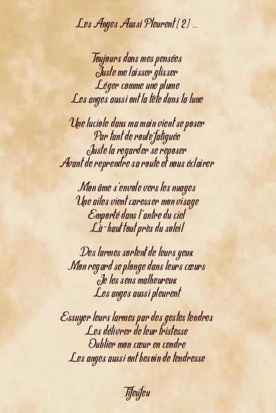Le poème en image: Les Anges Aussi Pleurent (2) …