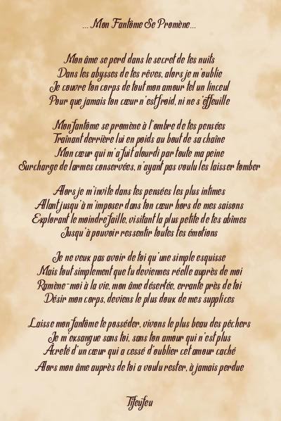 Le poème en image: … Mon Fantôme Se Promène…