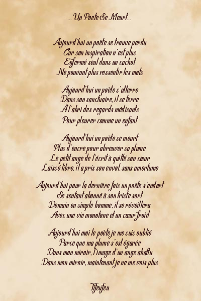 Le poème en image: … Un Poete Se Meurt…