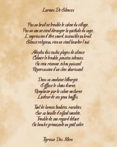 Le poème en image: Larmes De Silences