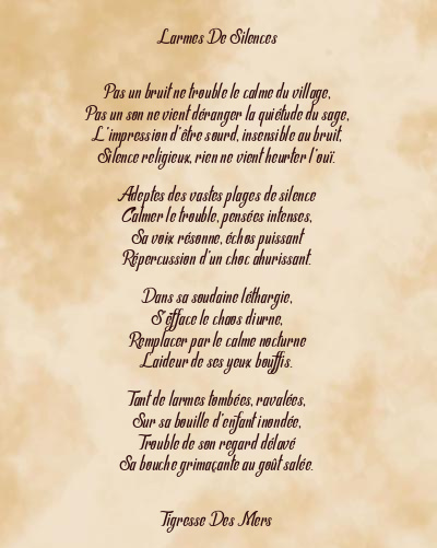 Le poème en image: Larmes De Silences