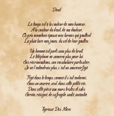 Le poème en image: Deuil