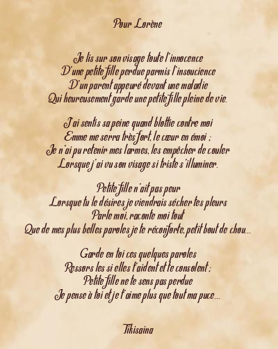 Le poème en image: Pour Lorène