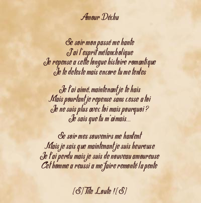 Le poème en image: Amour Déchu