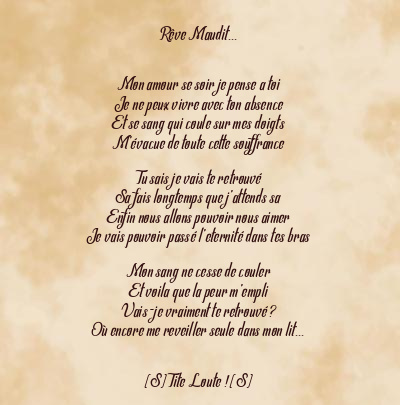 Le poème en image: Rêve Maudit…