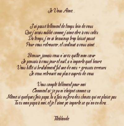 Le poème en image: Je Vous Aime. .