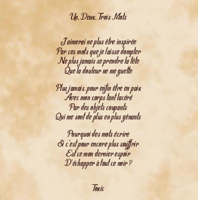 Le poème en image: Un, Deux, Trois Mots