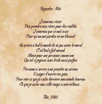 Le poème en image: Regardez-Moi