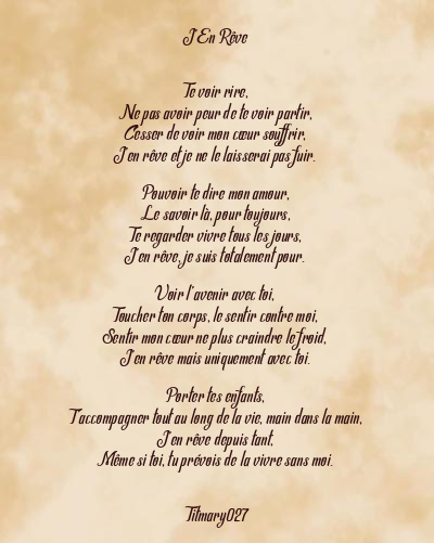 Le poème en image: J’en Rêve